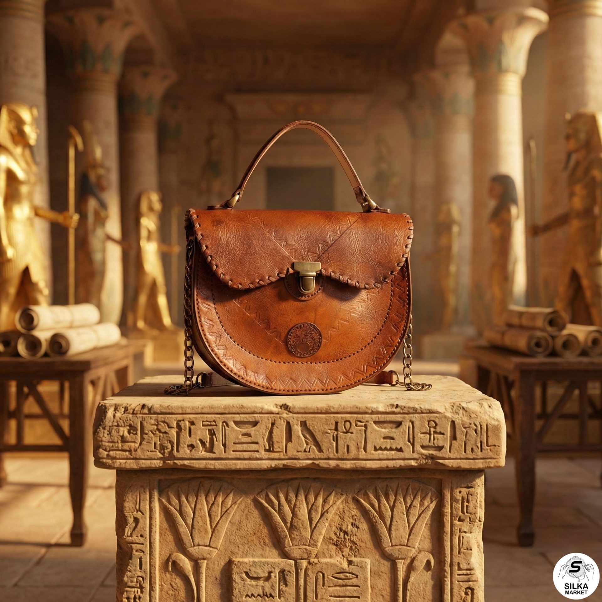 Women's bag, modern design, distinctive brown color