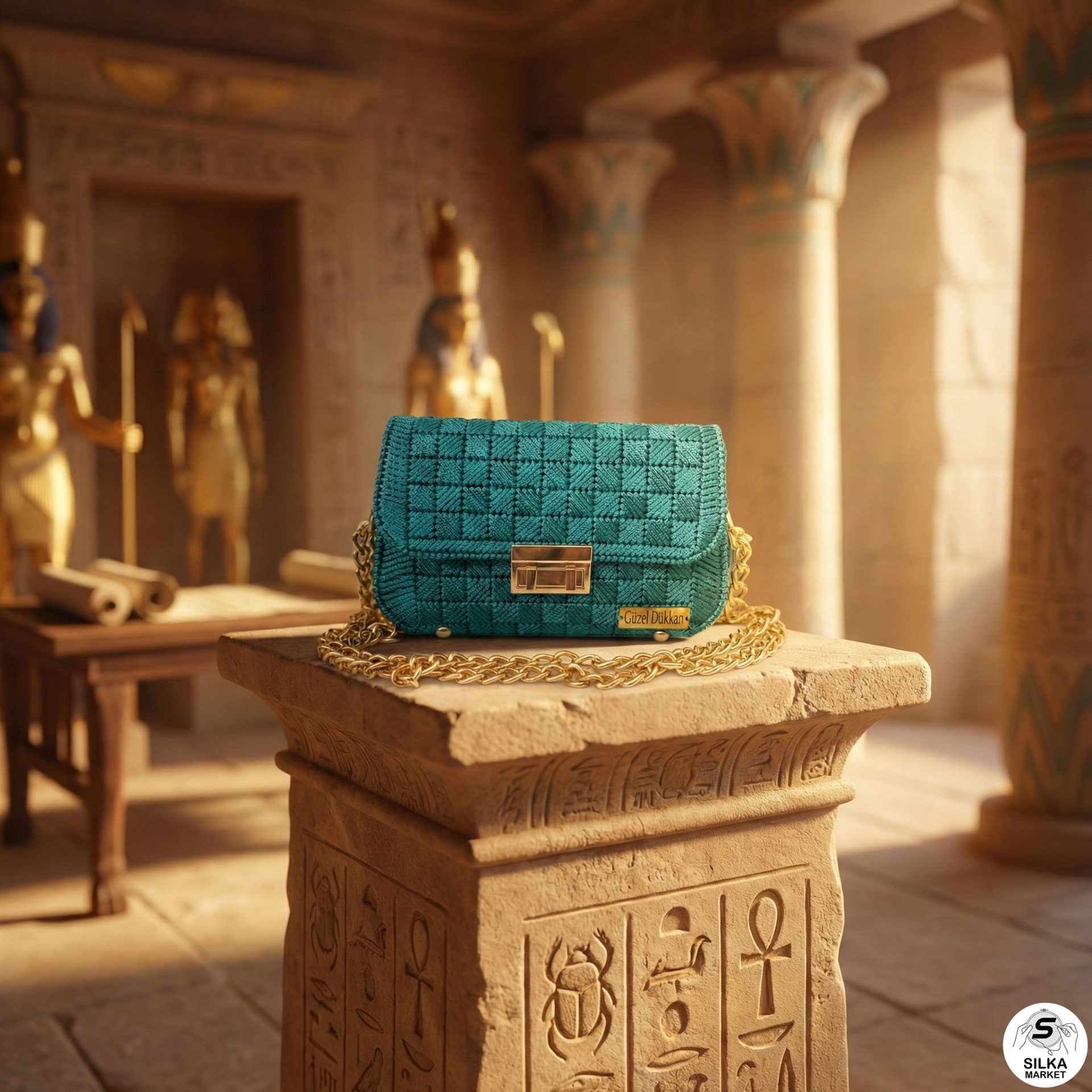 Handmade Bag Plastic Canvas - Clutch Multicolor