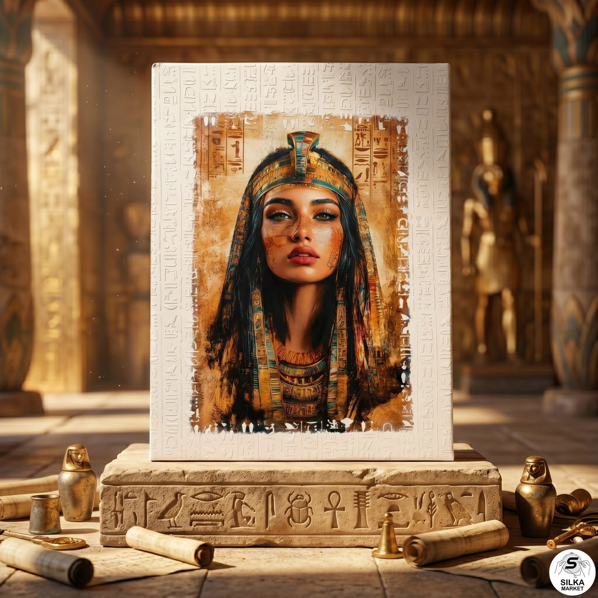 A painting inspired by the royal Pharaonic heritage