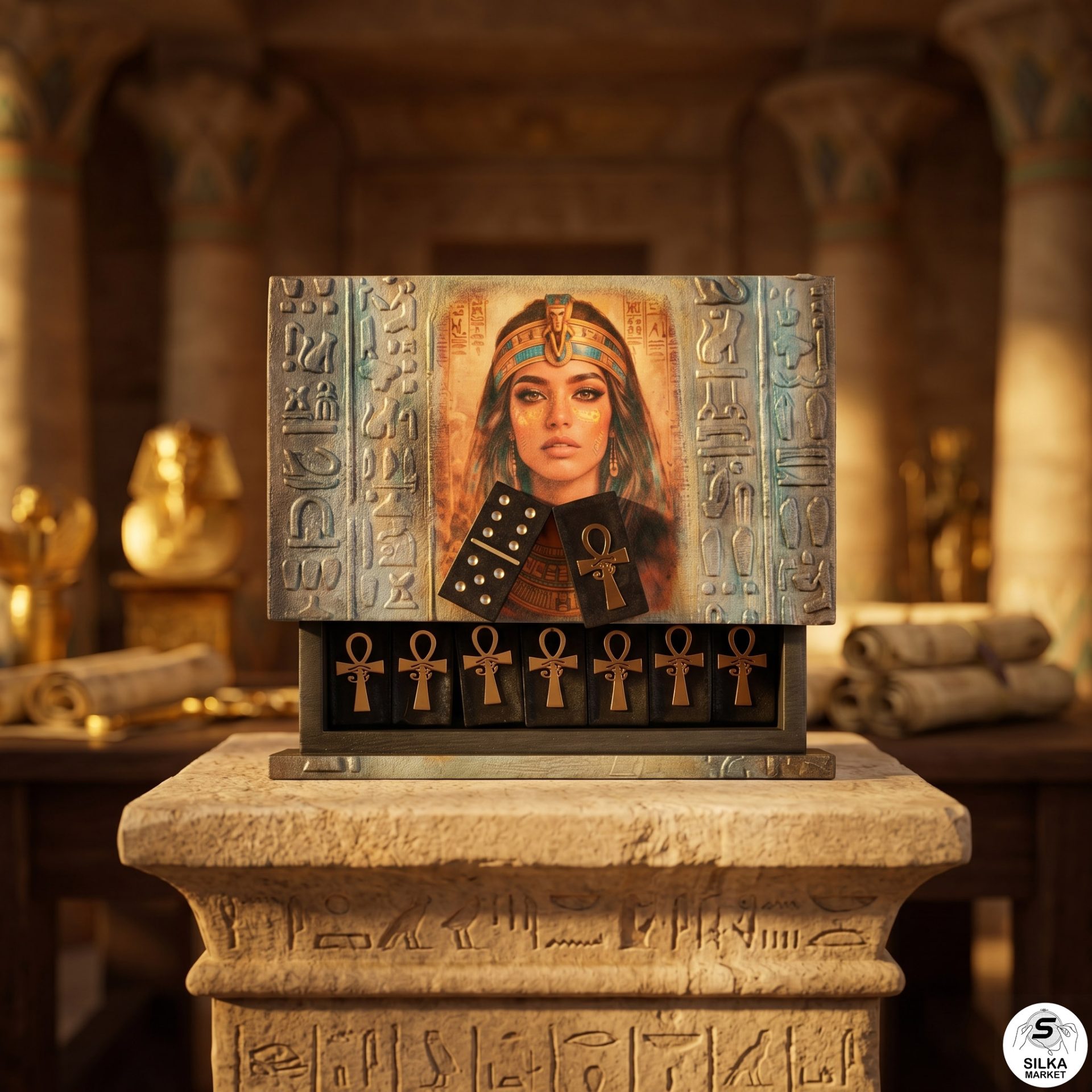 Golden Legacy - Pharaonic Dominoes and Board Set