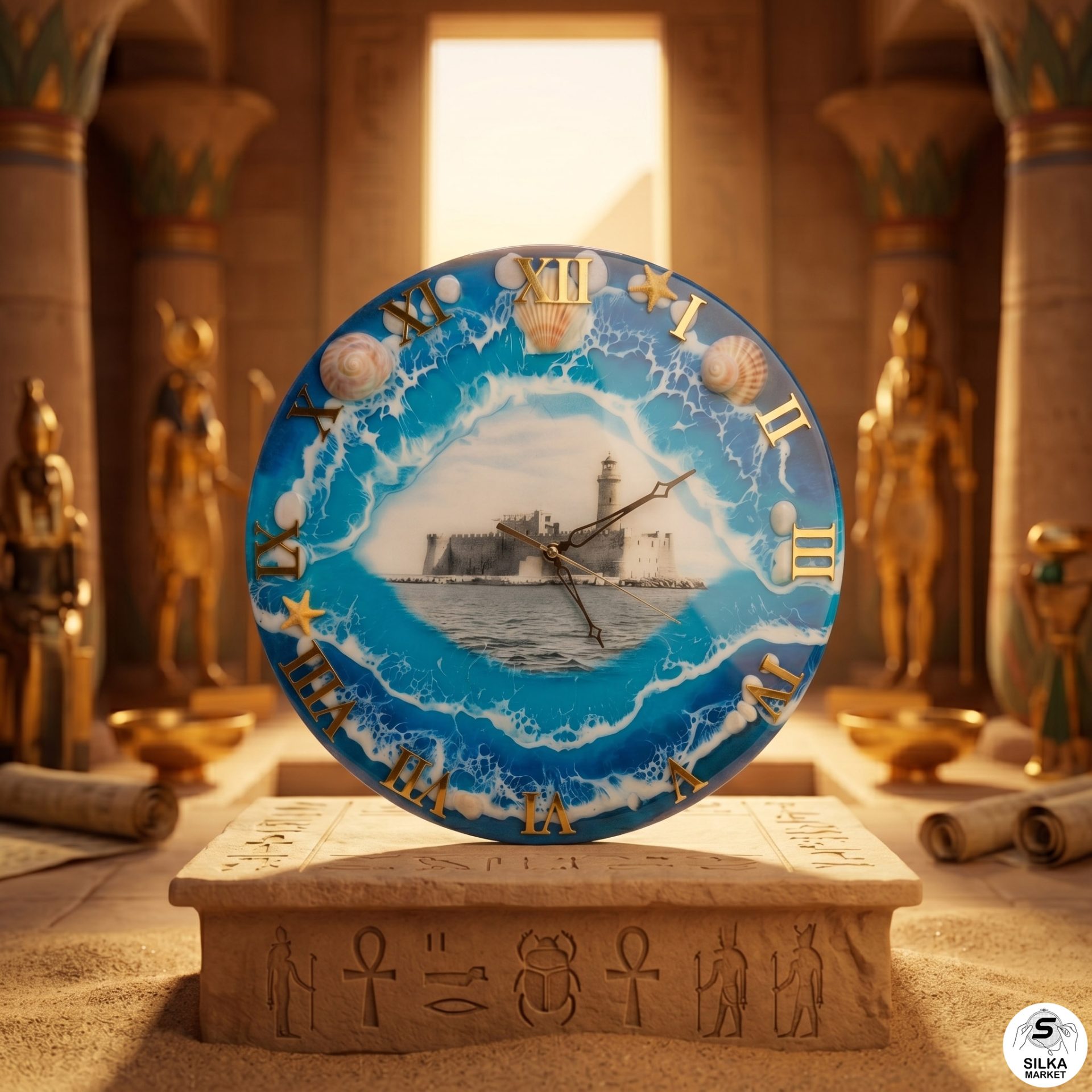 Alexandria Tides - Handcrafted Resin Wall Clock